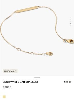 Mejuri 14k Gold Bar Chain Bracelet 7.5” - Women Accessories